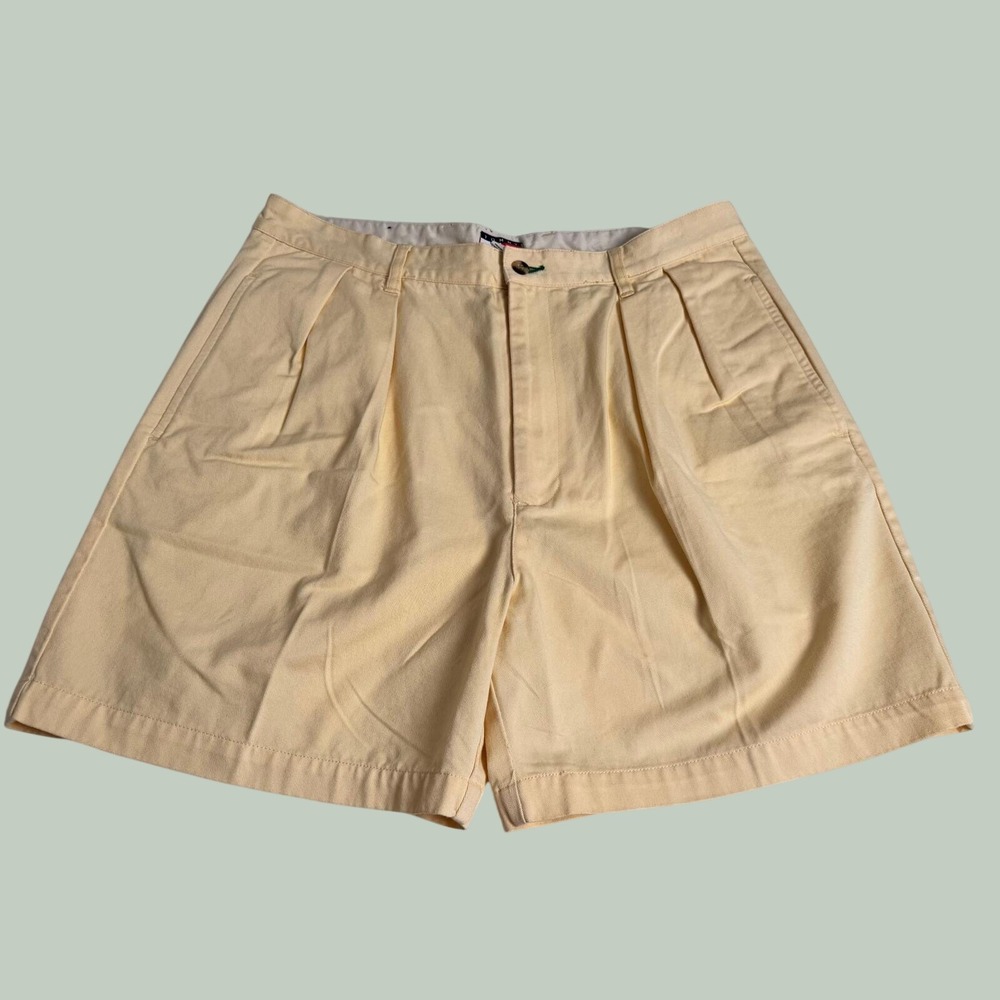 Country Club Tommy Hilfiger Tradition NEW‎ Short 36 Pale Yellow Pleated Cotton